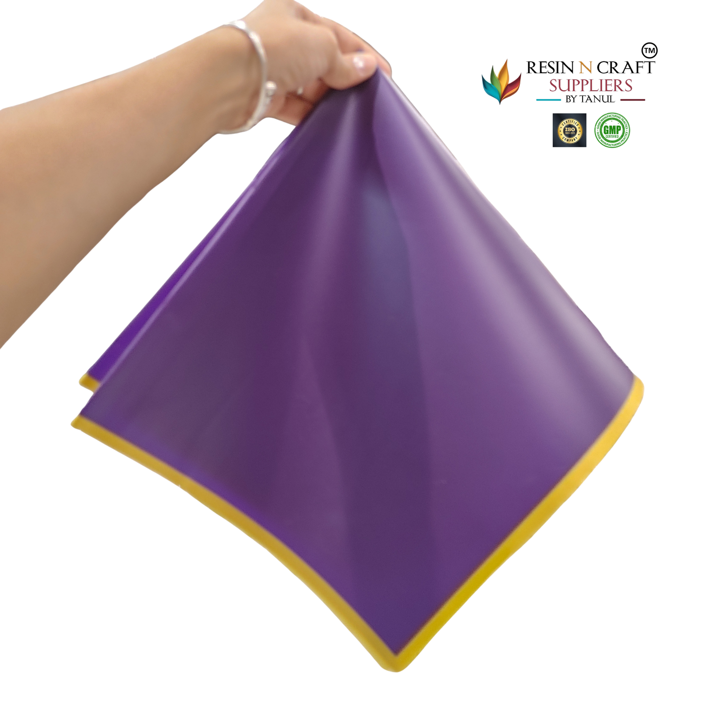Purple with Golden Border Waterproof Flower / Gift Wrapping Sheets – 5 Pcs (22×22 Inch) / Packing Sheet