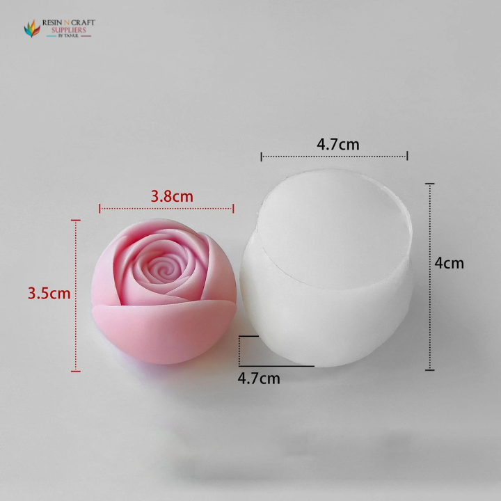 RHM0151  3D Rose Flower Candle Handmade Mould