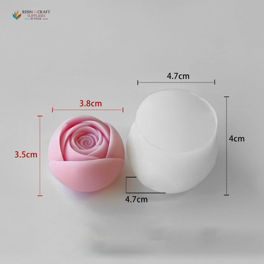RHM0151  3D Rose Flower Candle Handmade Mould