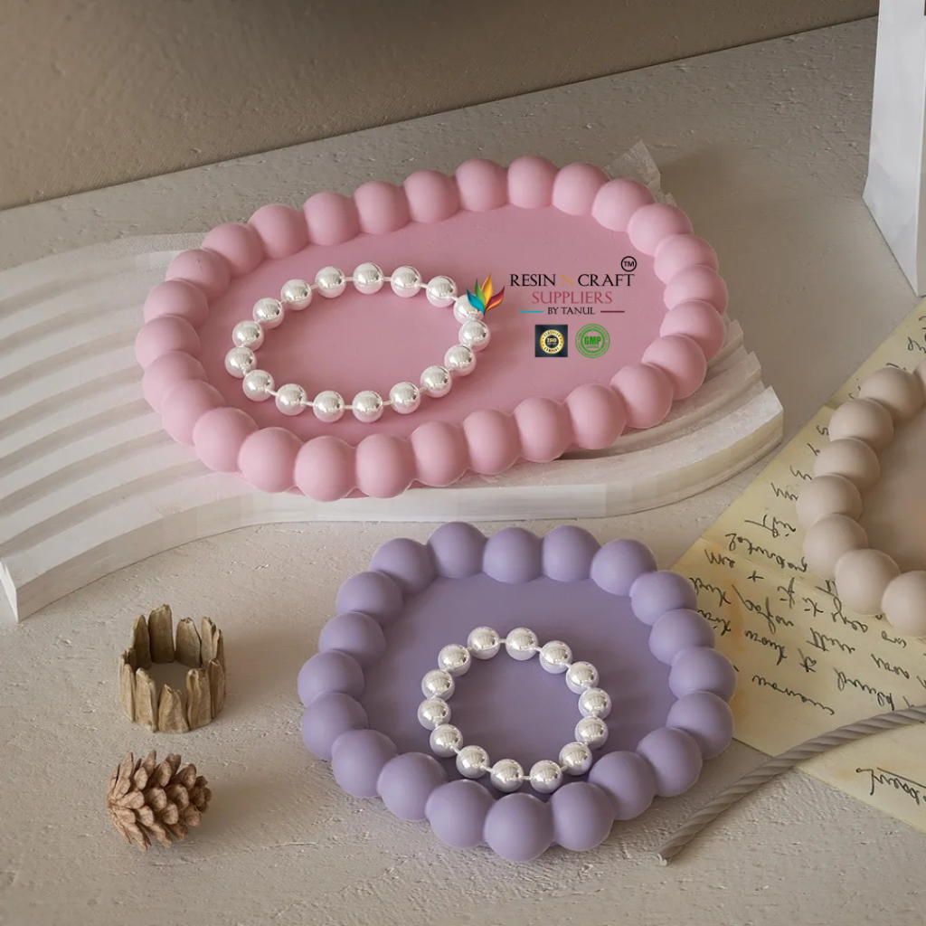 Oval Tray Mould With Round Bubble Border