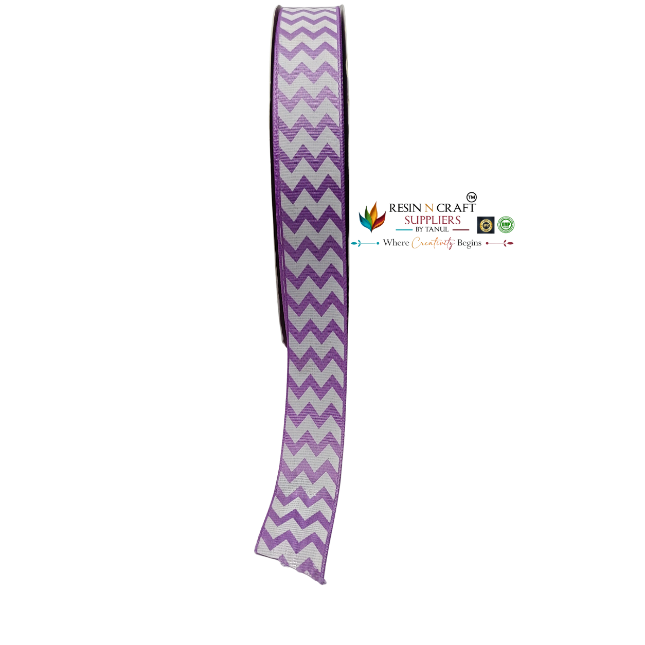 Purple Chevron Zigzag Grosgrain Ribbon Roll – 90 Meter (3 CM Width)