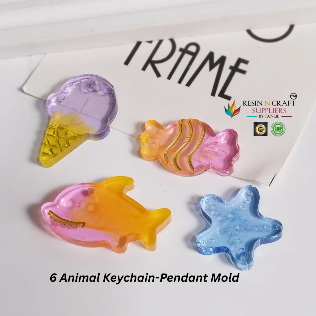 6 Animal Keychain-Pendant Mold – Cute Mini Silicone Mold RDI-RRM-0007M
