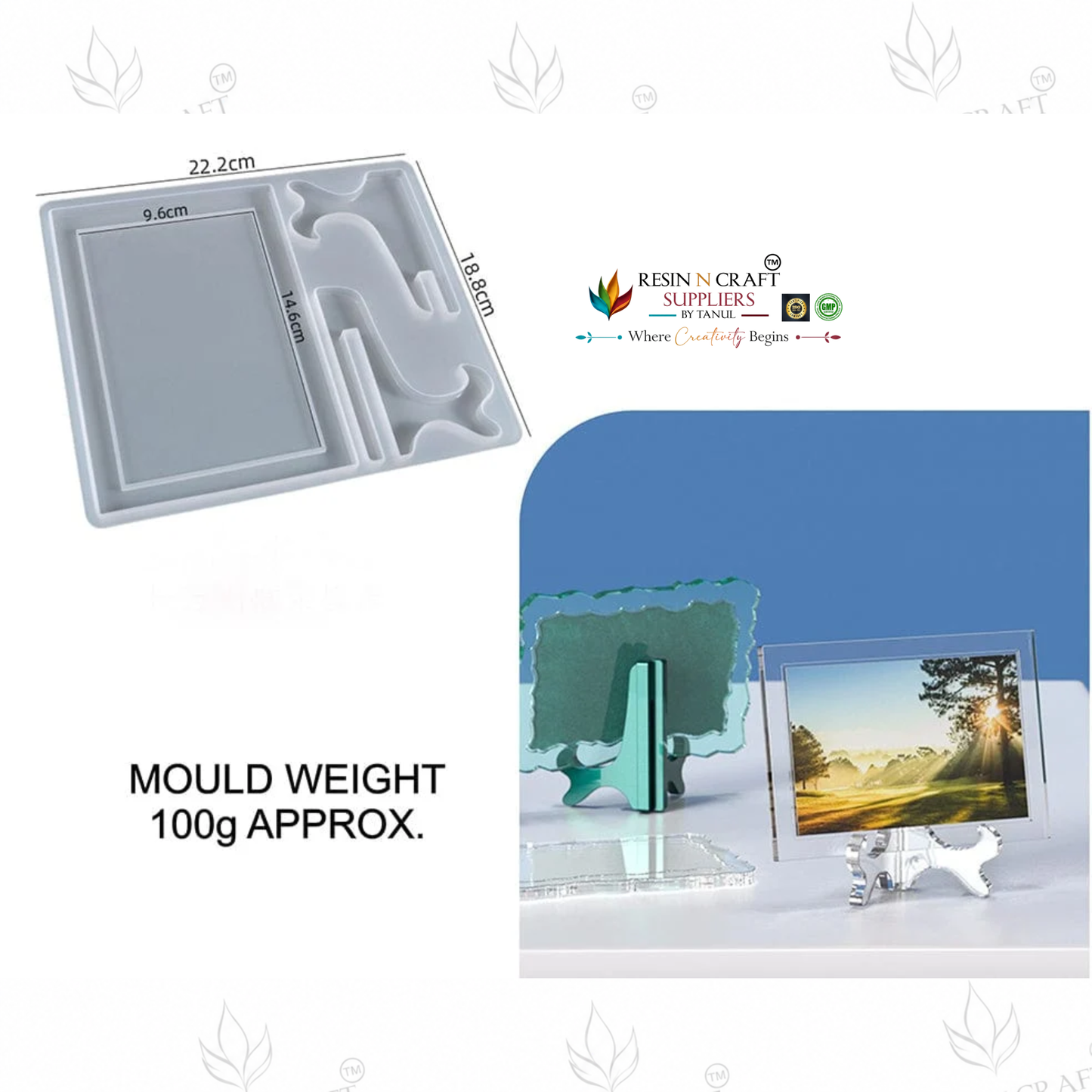 Rectangle Photo Frame with Stand Silicone Mould | Resin Photo Display Frame Mold | DIY Epoxy & UV Resin Home Décor Mould | RSM0815/86718M