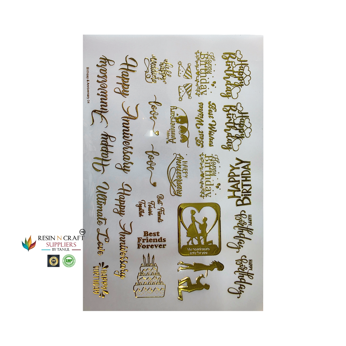 Gold Insert Sheet - LOVE (MIS-01)