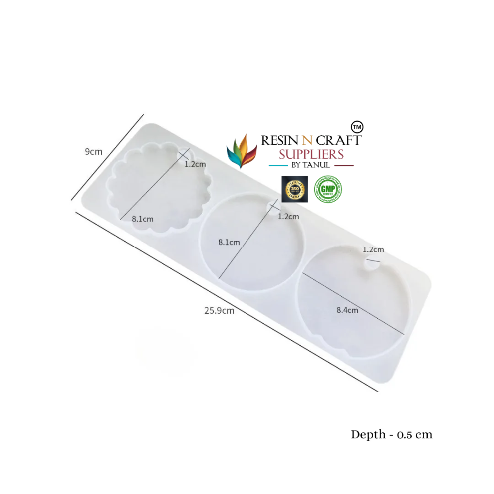 Circle Keychain & sèche Tag Mold (RRM0045)