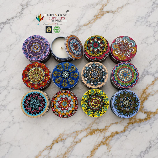 Mandala Pattern Tin Jar For Candle (RWX325T)
