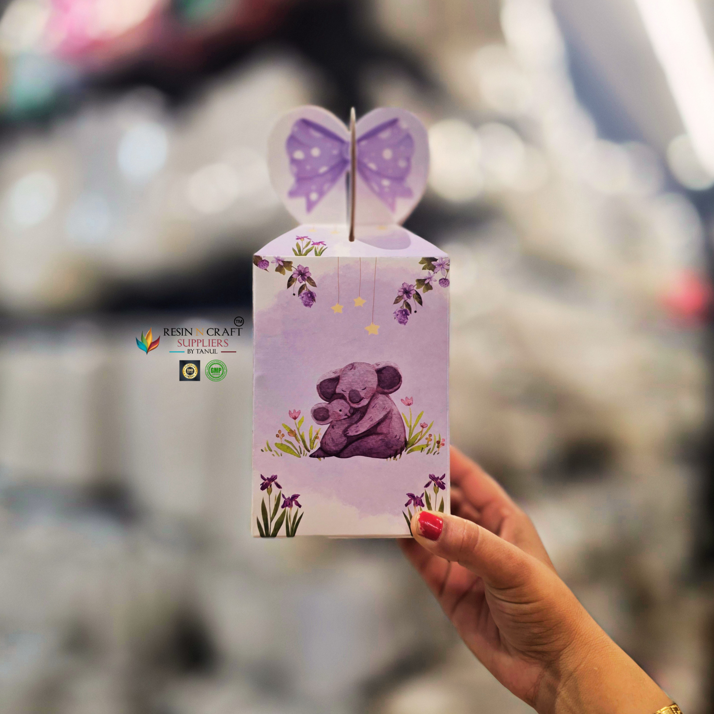 Premium Butterfly Window Card Paper Gift Hamper Box with Handle