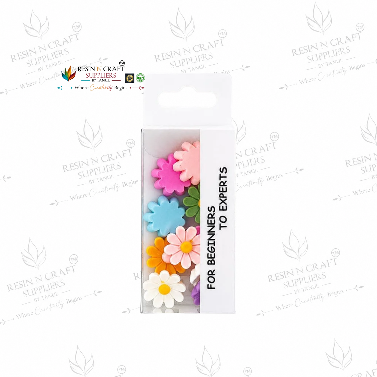 Glossy 3D Flower Embellishments Pack – Assorted Resin Flowers for DIY Craft, Scrapbooking & Decoration (RFM007A)