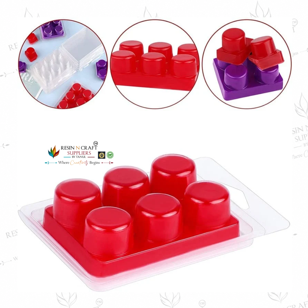 Square Wax Melt Clamshell Packaging | Clear Blister Mould for Wax Melts | 6 Cavity Transparent PET Clamshell | 10 Pieces Pack