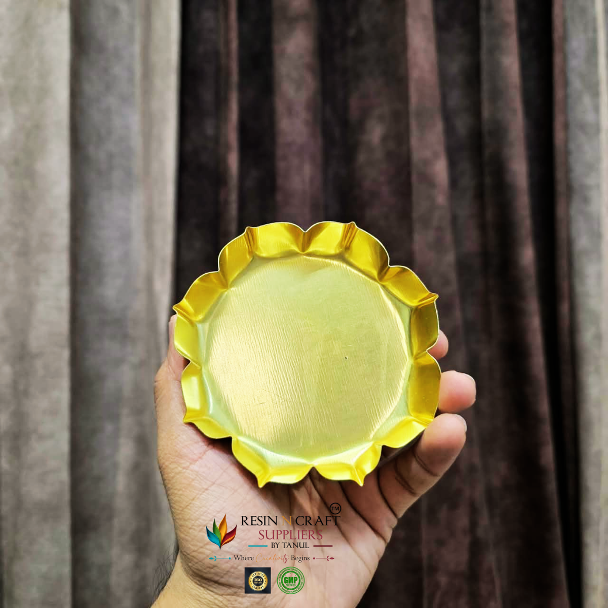 Golden Metal Urli for Candle Making | Decorative Urli Bowl for Candle Art (3 - 5.5 INCH)