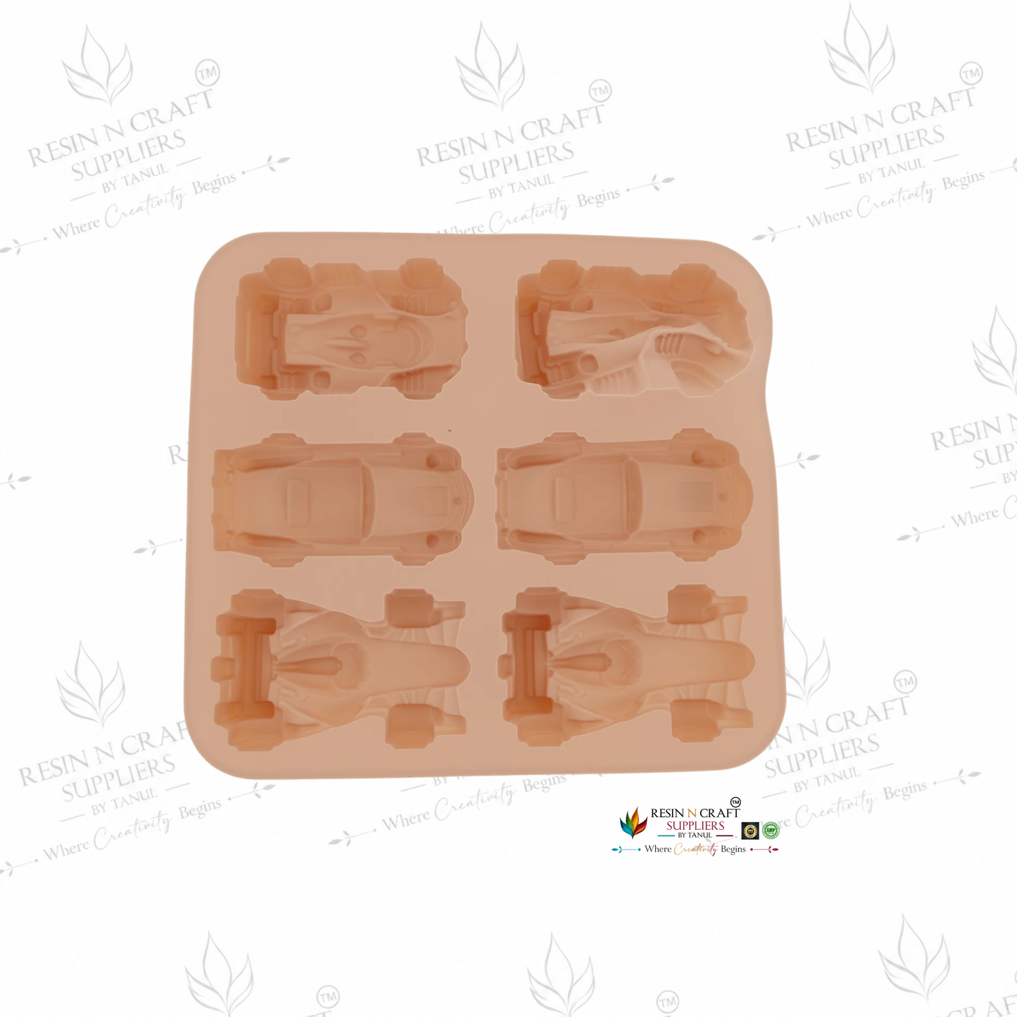 6 Racing Car Mould for DIY Concrete Art, Resin Crafts, Soap Making & Cake Making Silicon Mould (RSM173M)
