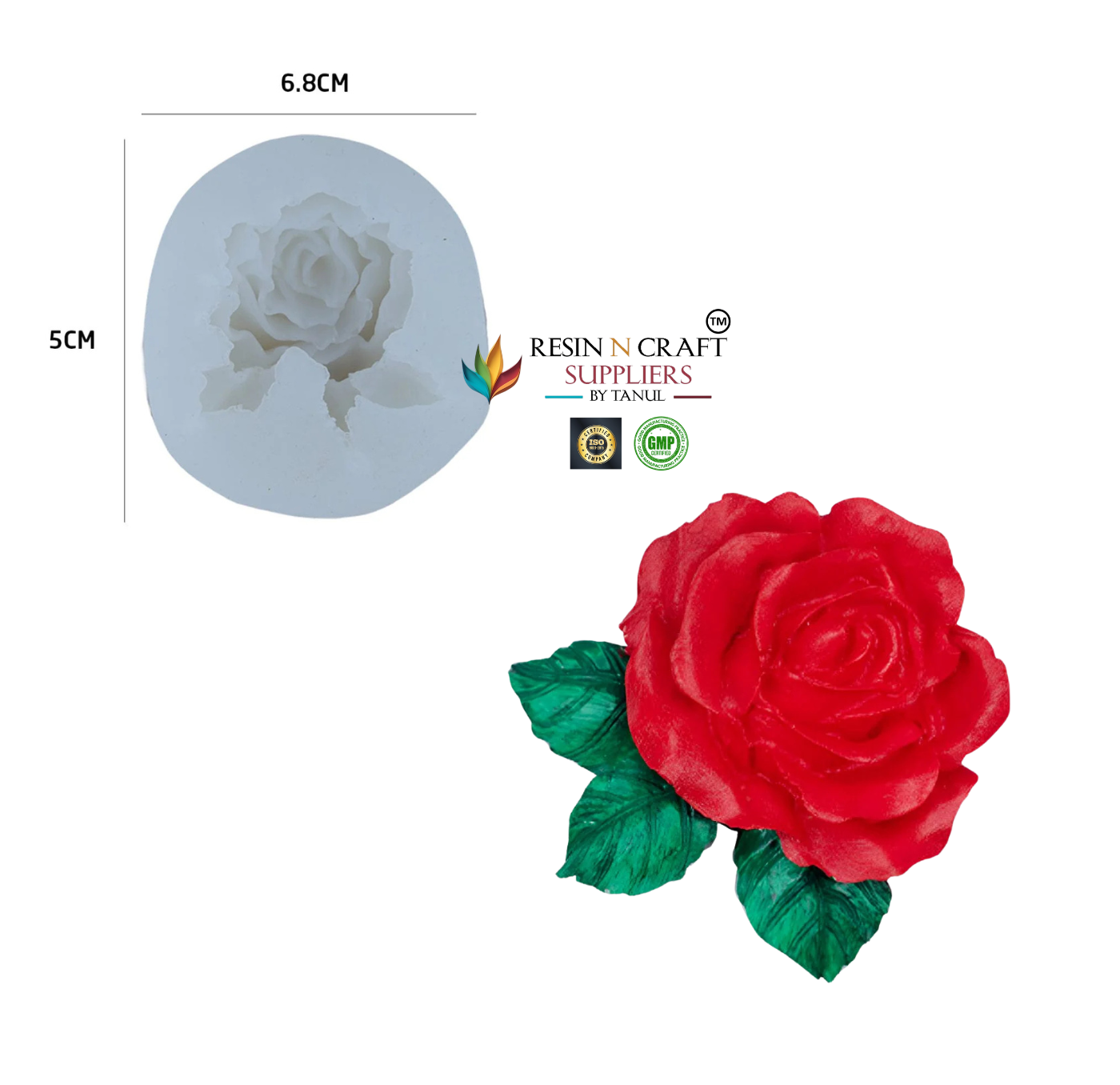 3D Rose Flower Candle Handmade Mould (RHM0201M)