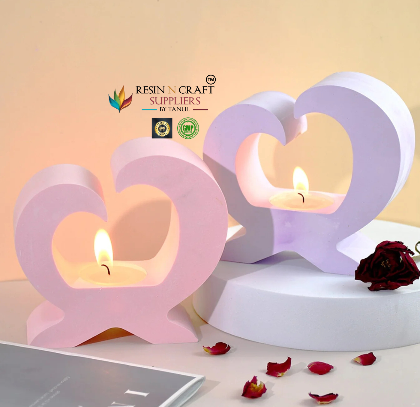 Heart Shaped T-Light Candle Holder Mould (RSM1065M)