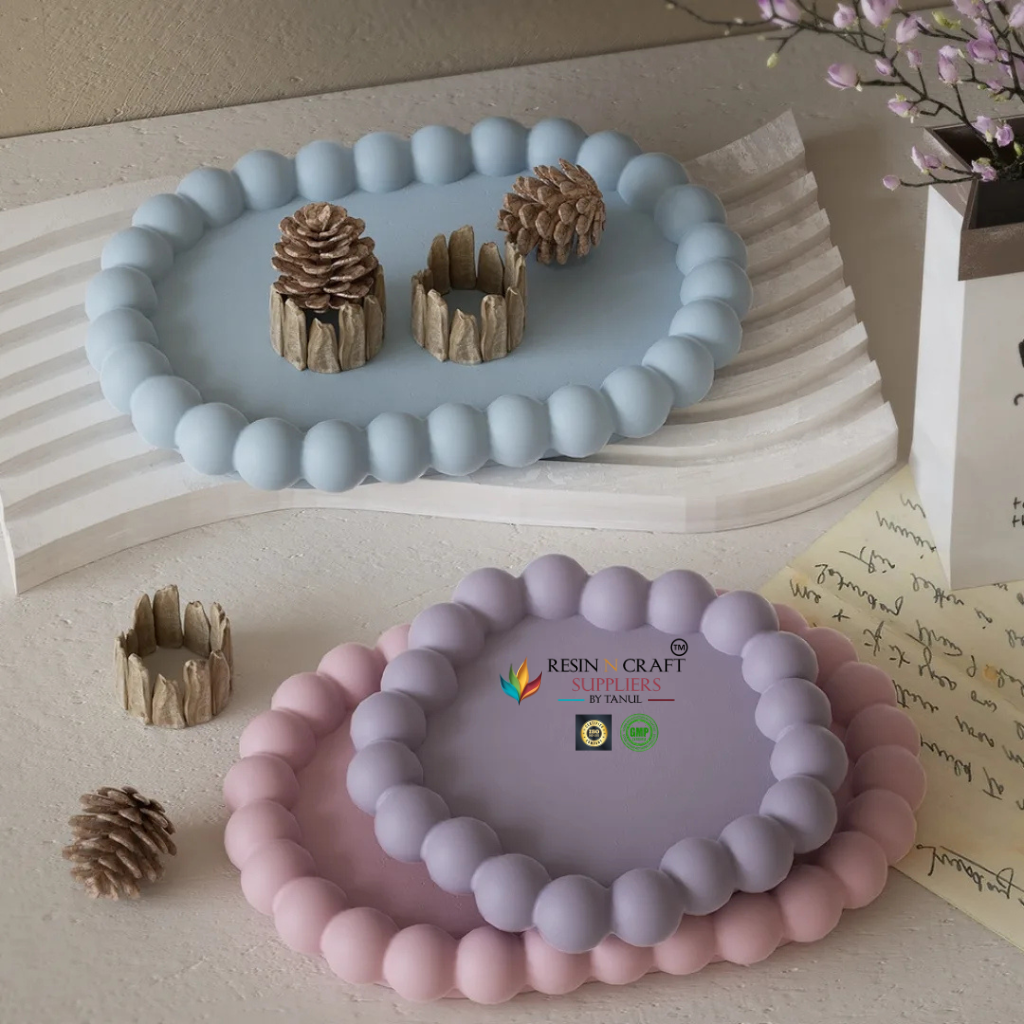 Round Tray Mould With Small Round Bubble Border