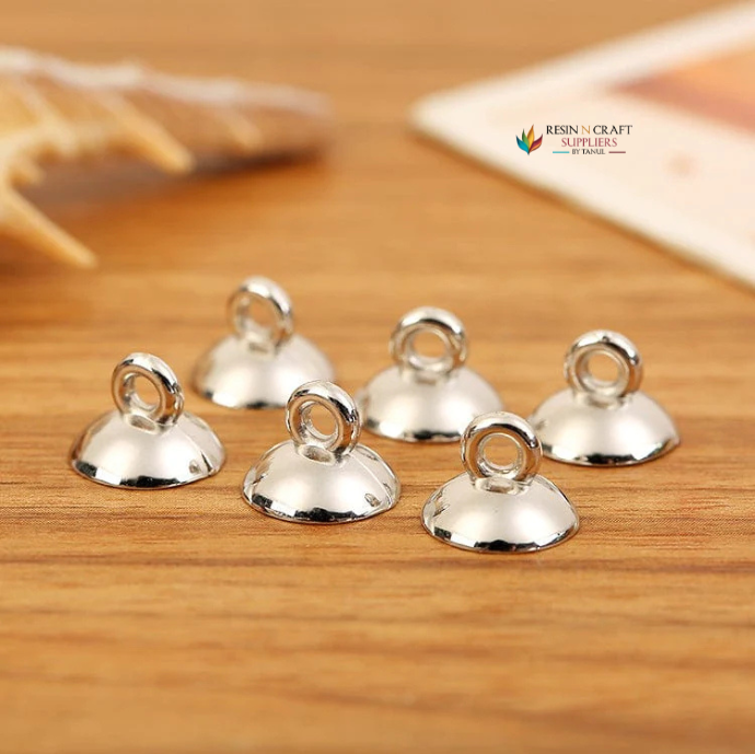 Small Glass Globe Charm With Gold Cap (Mini Message Bottles)