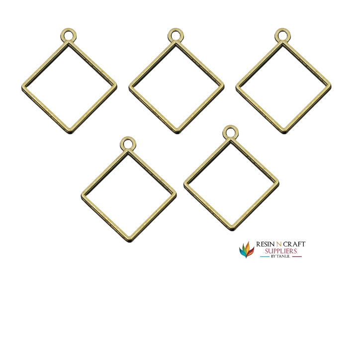 RBZ150 5 PC Gold Square Bezels (GOLD)