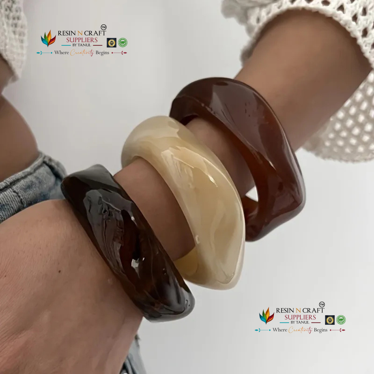 3 Pc Twisted Kada Bangle Silicone Mould – 9.5 CM | Resin Art & Bracelet Making