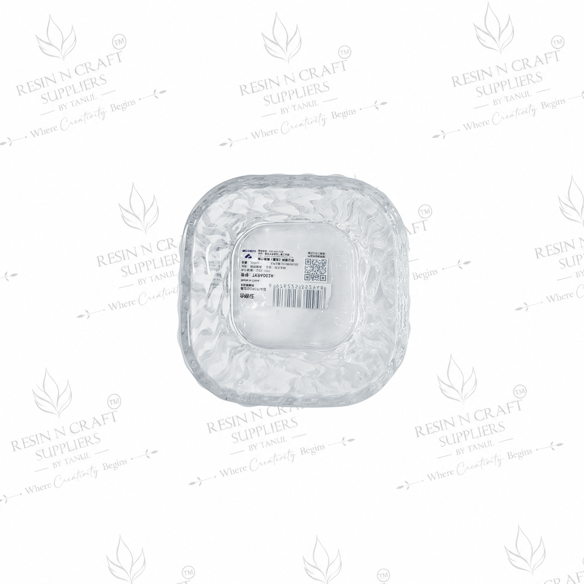 Premium Wave Textured Glass Candle Jar 3.2 Inch | Smoothie & Wine Candle Container | Resin Art, Hamper & Home Décor Glass
