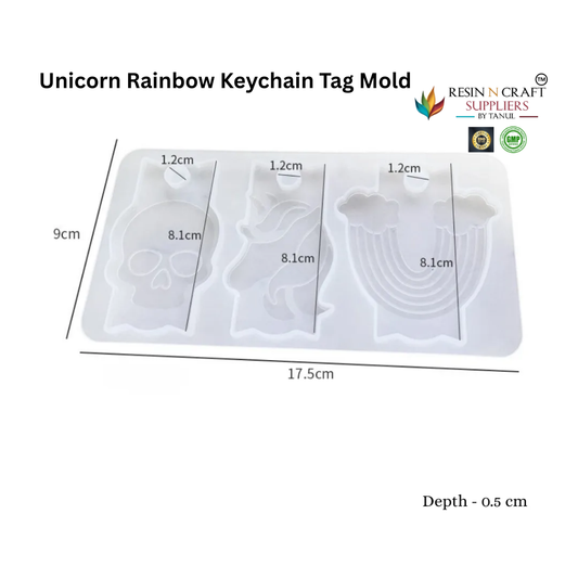 Unicorn Rainbow Keychain Tag Mold – Cute Silicone Mold RDI-RRM-0242M