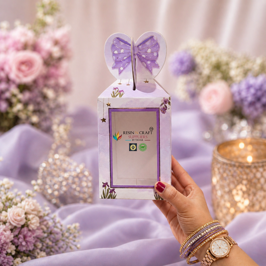 Premium Butterfly Window Card Paper Gift Hamper Box with Handle