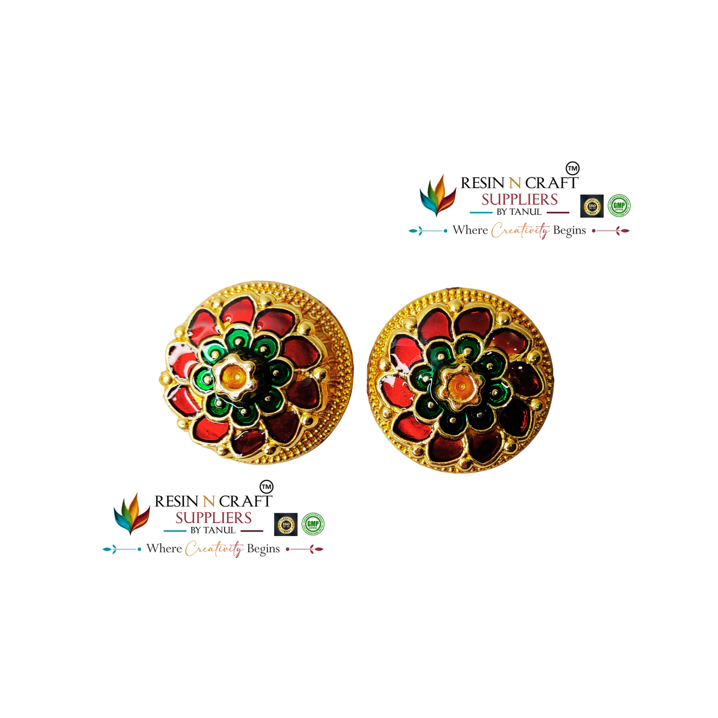 Round Big Katori / Kumkum Vati / Kum Kum Bowl / Decorative Bowl with Cap (Design 5)