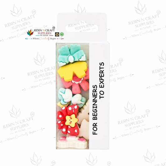 3D Assorted Bow & Whimsical Embellishments Pack – Decorative Resin Charms for DIY Craft, Scrapbooking & Decoration