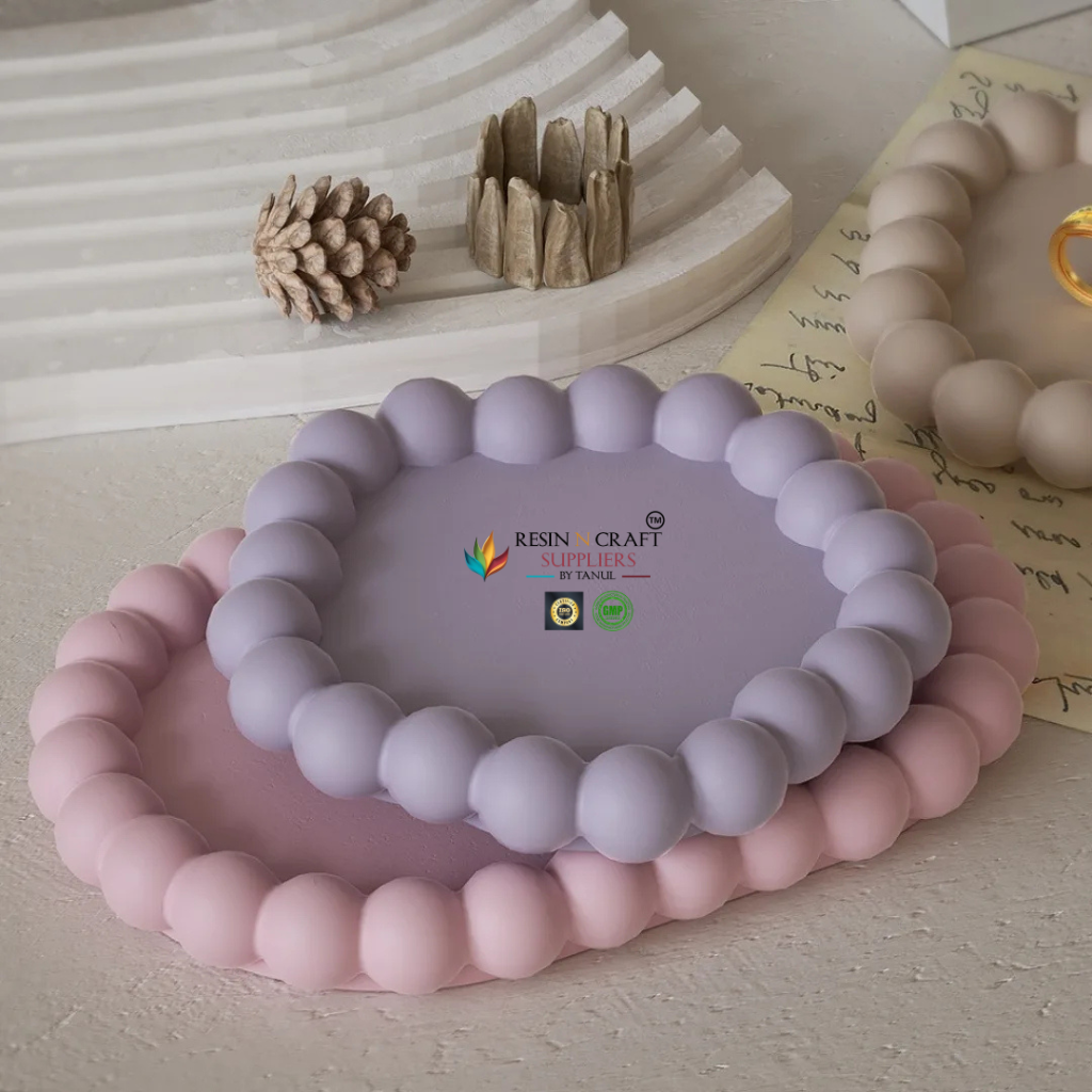 Oval Tray Mould With Round Bubble Border
