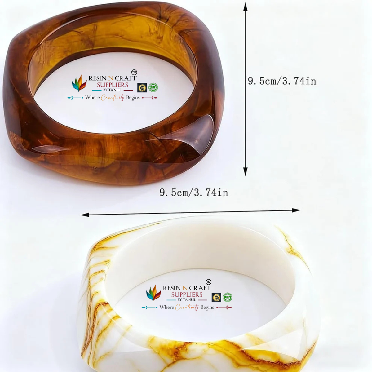 3 Pc Twisted Kada Bangle Silicone Mould – 9.5 CM | Resin Art & Bracelet Making