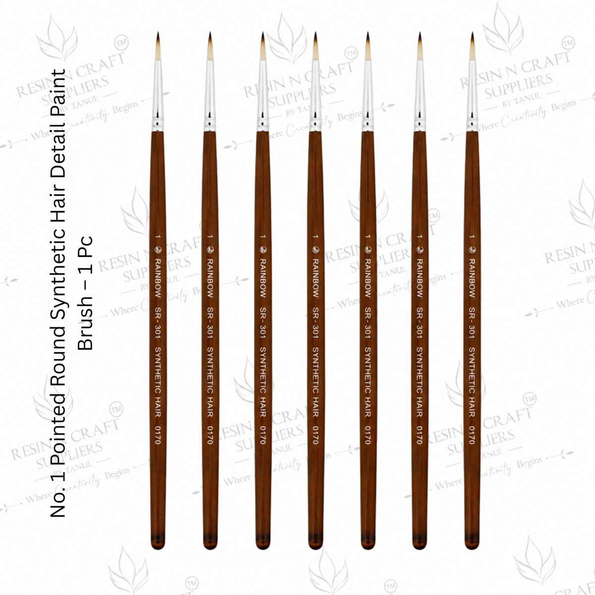 No. 1 Detail Paint Brush – Pointed Round Synthetic Hair Brush for Resin Art, Painting & Crafts | 1 Pc