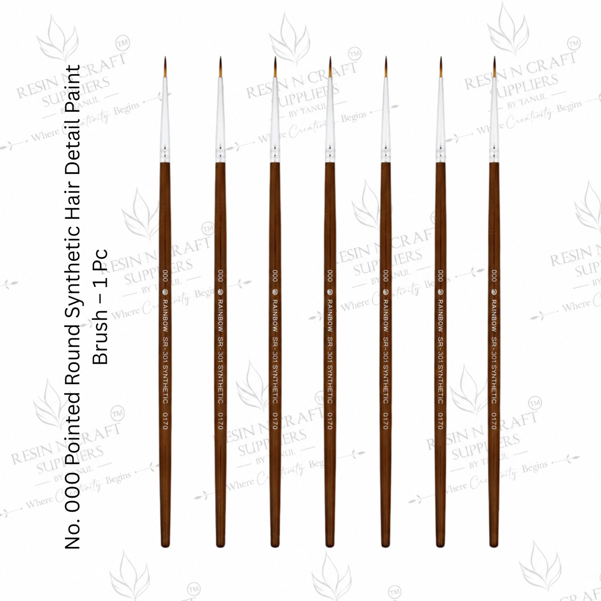 No. 000 Detail Paint Brush – Pointed Round Synthetic Hair Brush for Resin Art, Painting & Crafts | 1 Pc