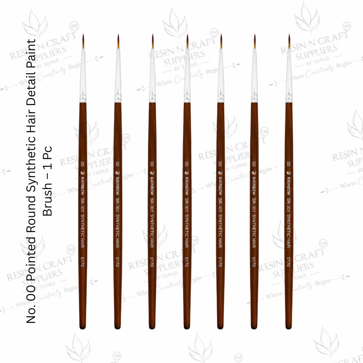 No. 00 Detail Paint Brush – Pointed Round Synthetic Hair Brush for Resin Art, Painting & Crafts | 1 Pc