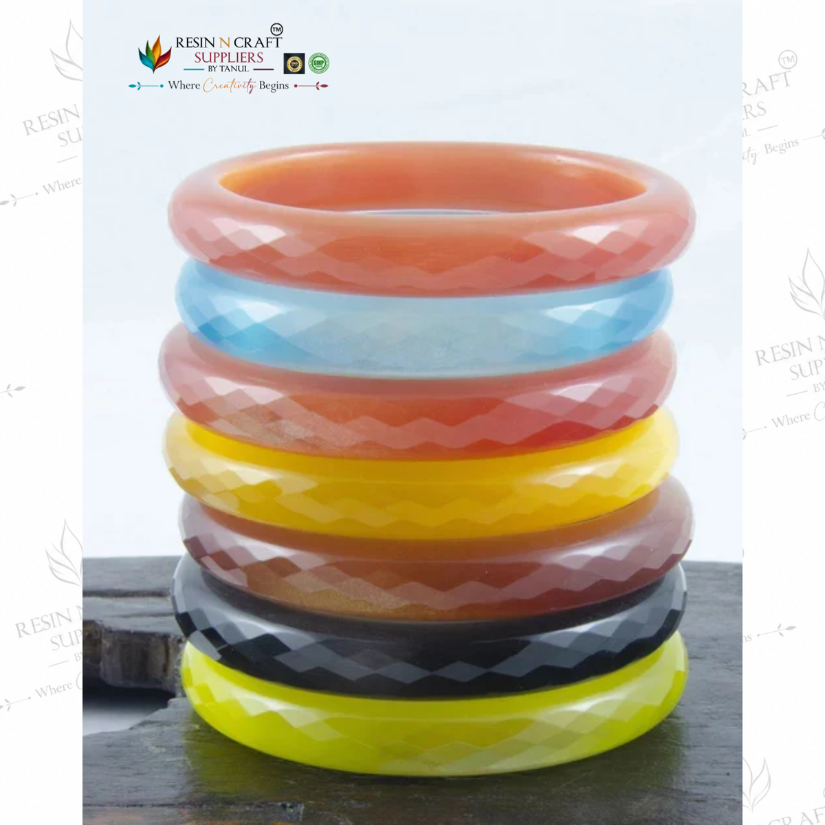 4 Pc Diamond Round Bangle Chudi Silicone Mould – 10 mm | Resin Art & Jewellery Making
