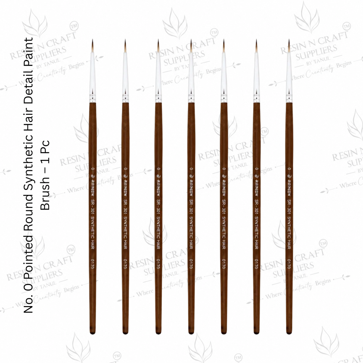 No.0 Detail Paint Brush – Pointed Round Synthetic Hair Brush for Resin Art, Painting & Crafts | 1 Pc