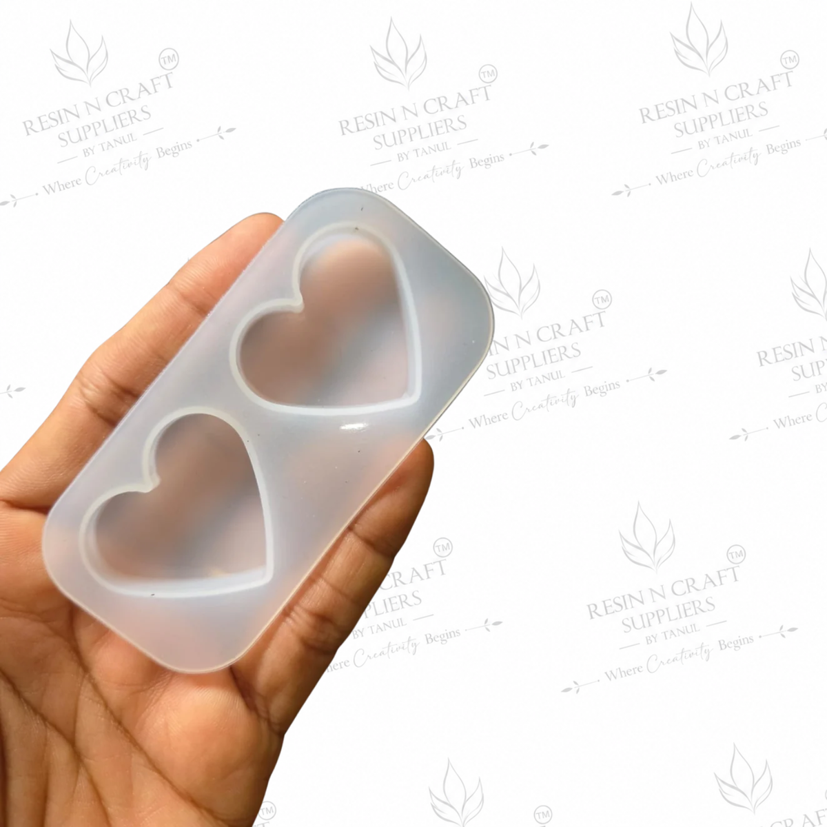 2 Cavity Heart Silicone Mould – 1 Inch | Heart Mould for Resin Art & DIY Crafts