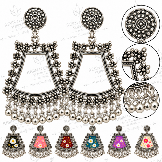 Silver Earring Bezel / Jumkha Without Beads