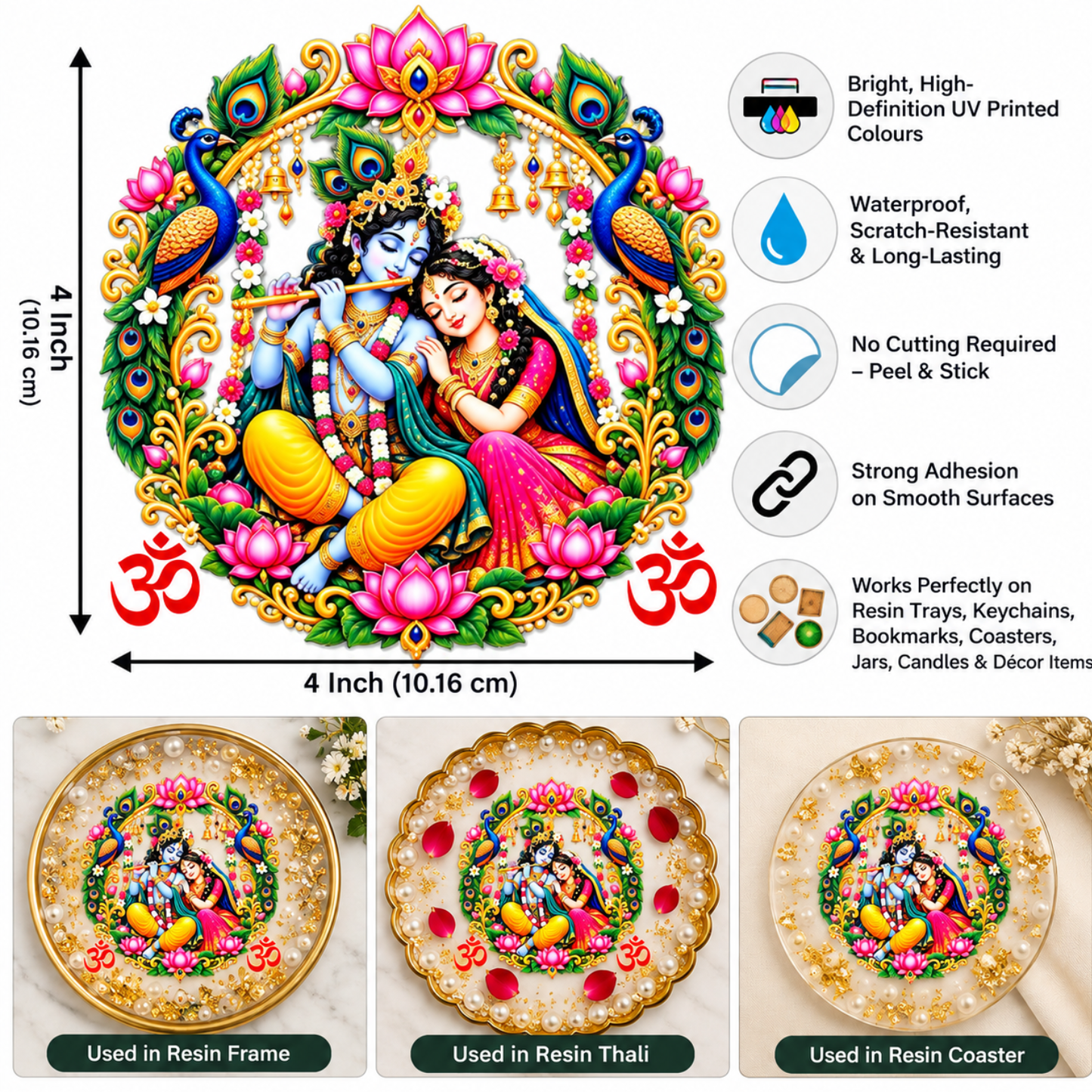 Round Shaped 04"X04" Color Peel & Stick UV DTF Sticker – A6 Size (UVS - 225)