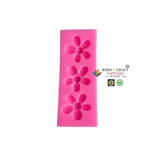3 Cavity Daisy Flower Silicone Mold – Mini Candle & Resin Art Mold (RHBR39-07M)