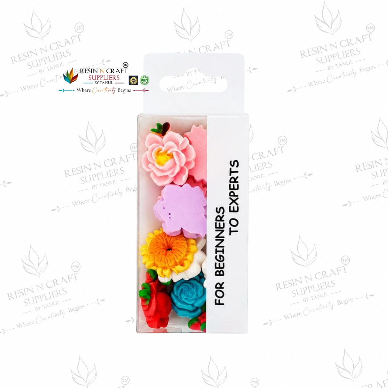 3D Assorted Flower Embellishments Pack – 10 Designs | Resin Flower Charms for Craft, Resin Art & DIY