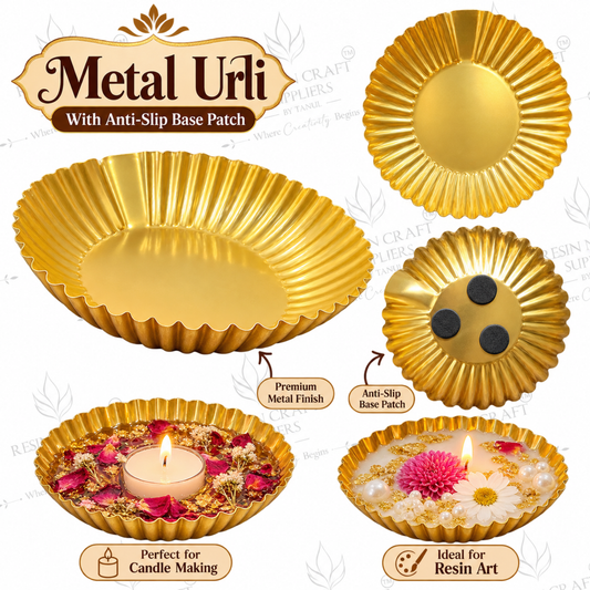Golden Metal Urli Bowl for Candle Making | Decorative Urli for Candle Art (3 - 4.5 INCH)