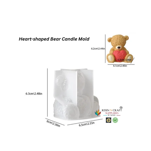 Heart-shaped Bear Candle Mold – Premium Silicone Candle Mold RDI-RRM-0445M