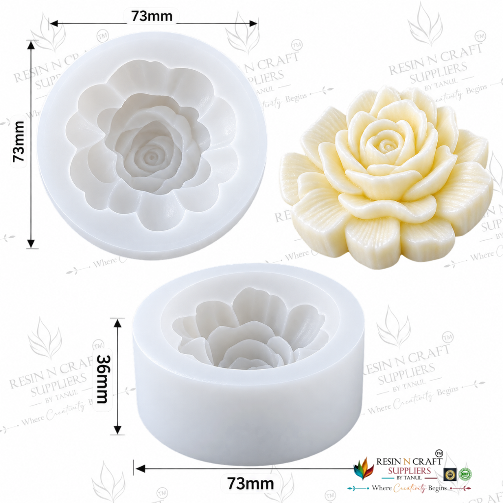 3D Rose Flower Candle Silicone Mould – 73mm (RHM0026M)