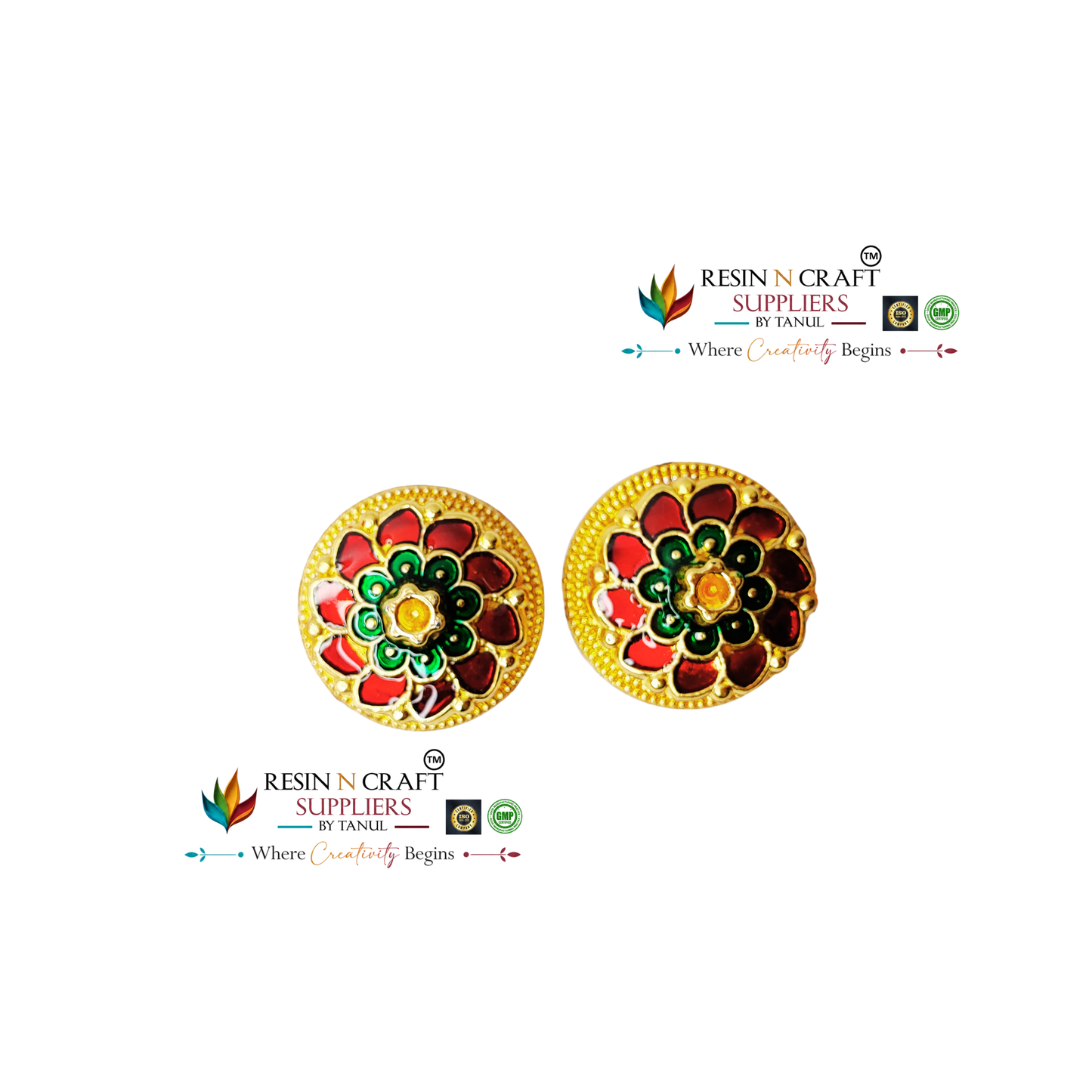 Round Big Katori / Kumkum Vati / Kum Kum Bowl / Decorative Bowl with Cap (Design 5)