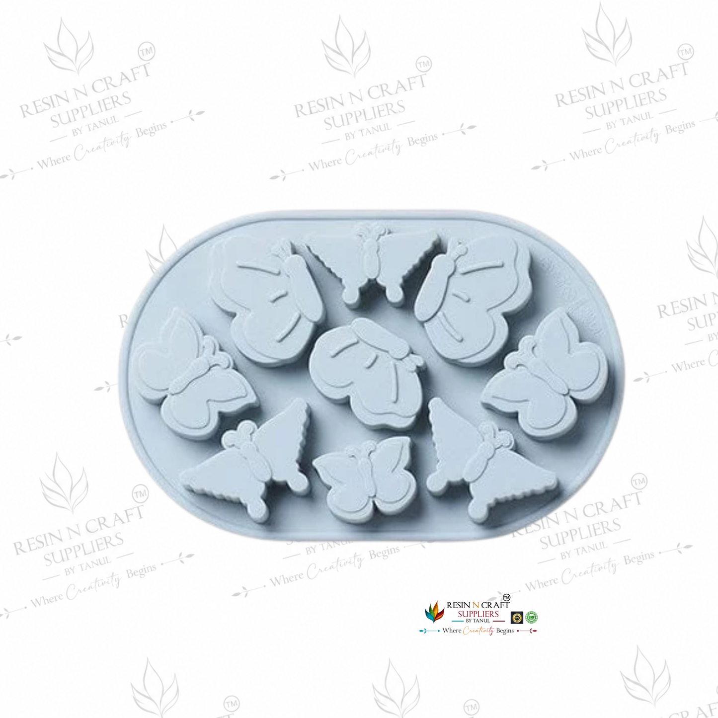 9 Cavity Butterfly Mould for DIY Concrete Art, Resin Crafts, Soap Making & Cake Making Mould (RSM1482M)