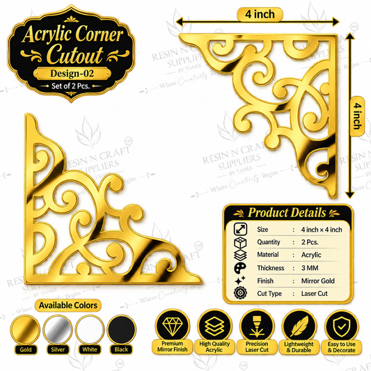 Acrylic Corner Cutout – Design 02 | Premium Decorative Corner Set