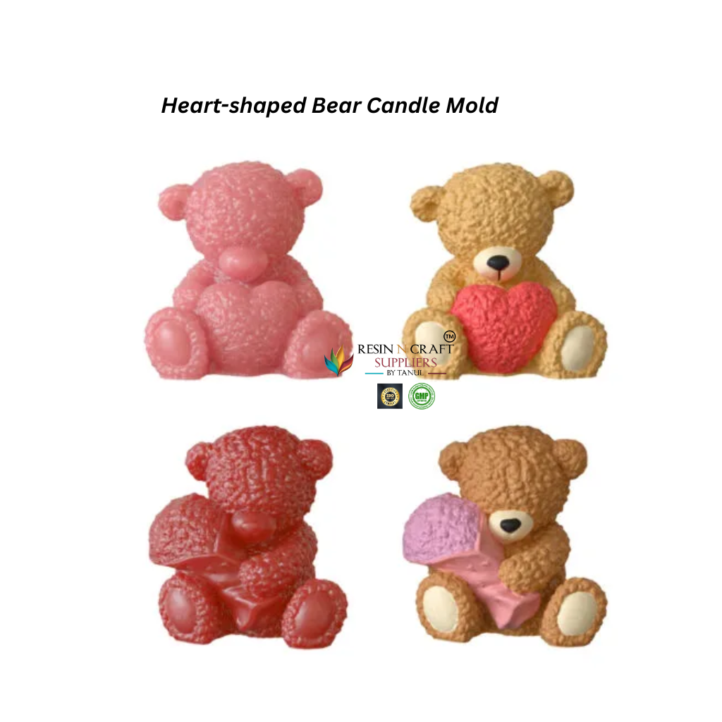 Heart-shaped Bear Candle Mold – Premium Silicone Candle Mold RDI-RRM-0445M