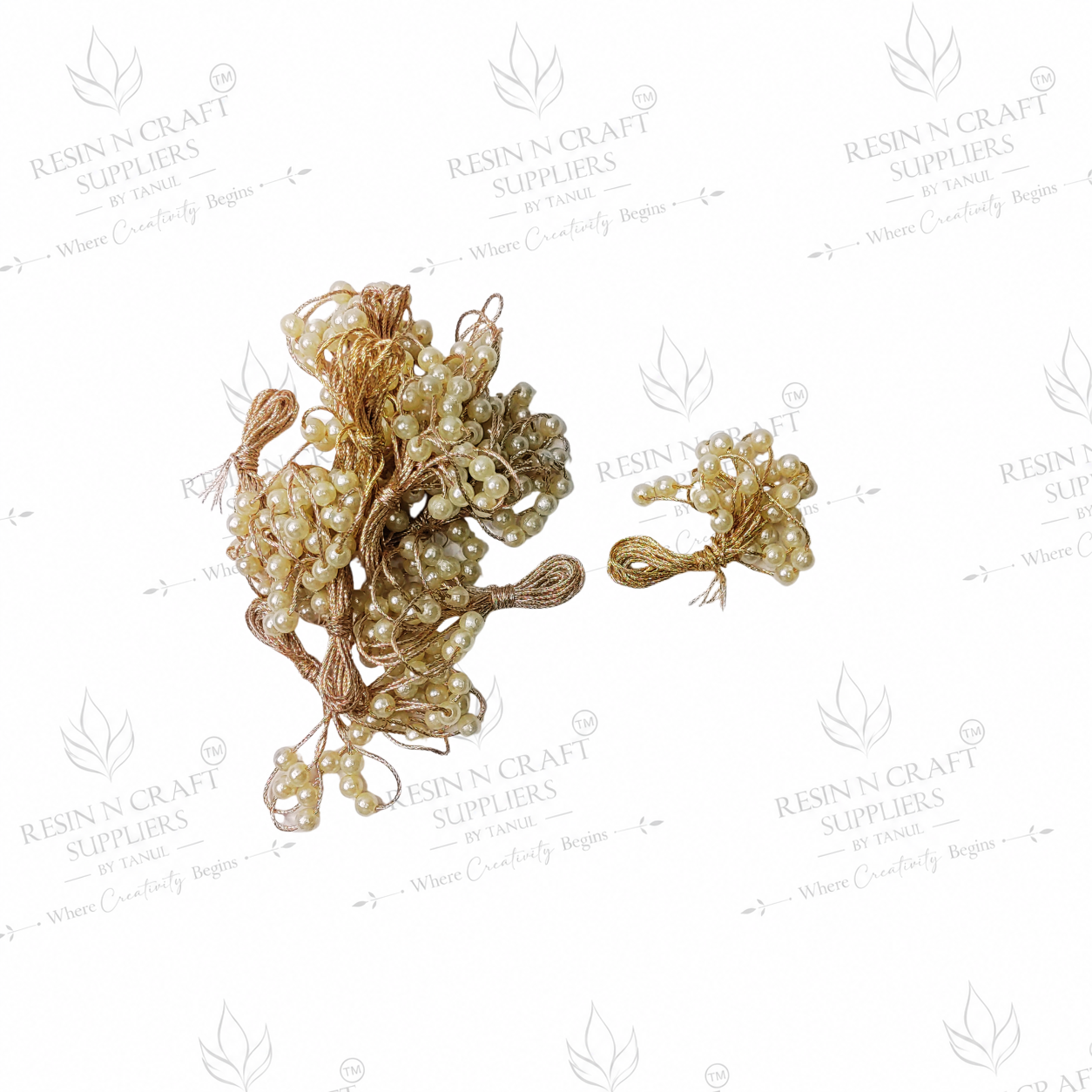 Premium Pearl Bead White Latkan – Design 4 (10 Pcs Pack)