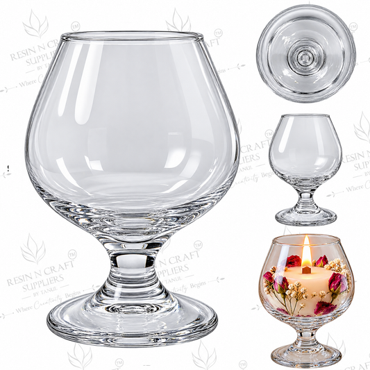 Classic Goblet Glass Candle Jar | Wine Glass Style Candle Container for Smoothie Candles, Hampers & Resin Art