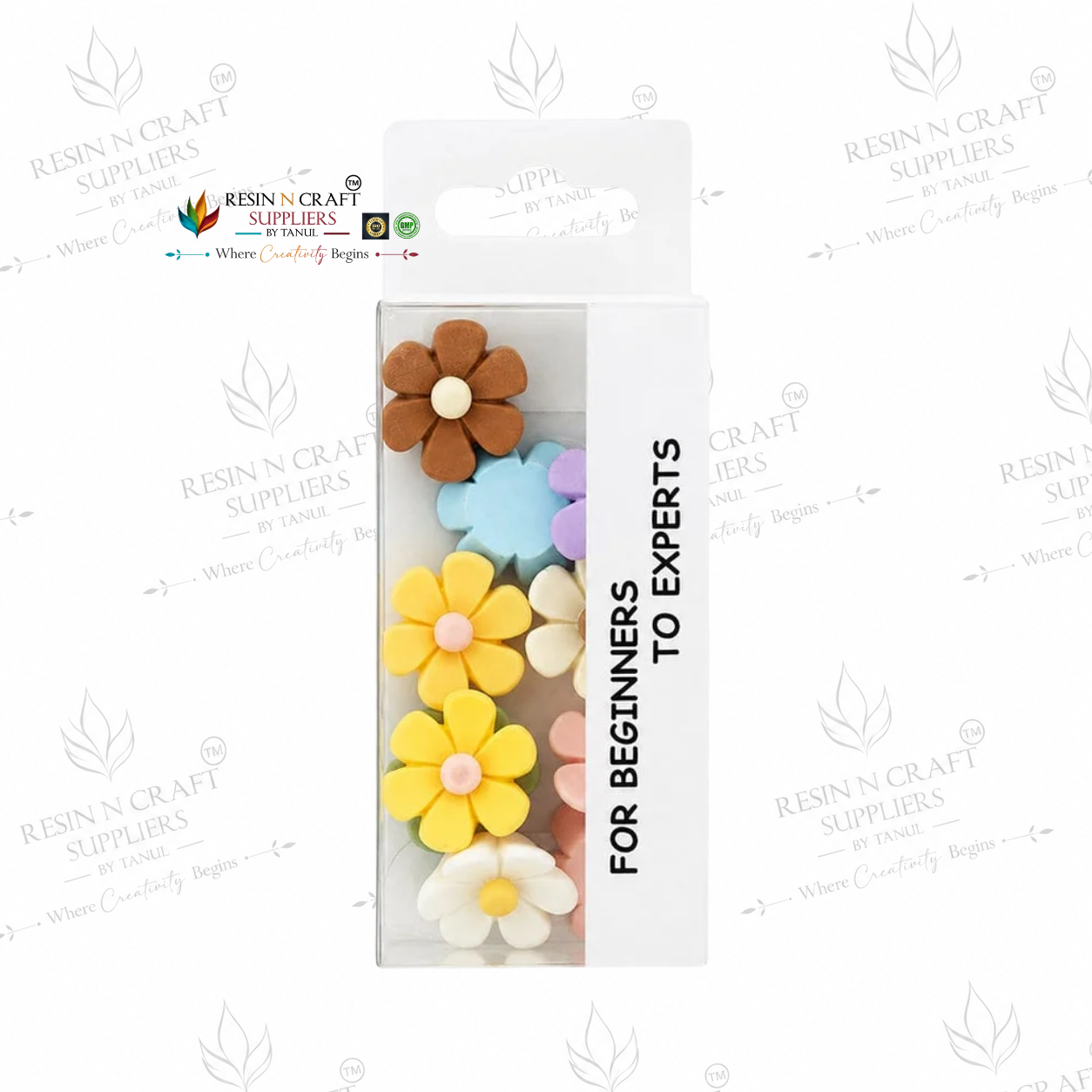 3D Daisy Flower Embellishments Pack – 10 Assorted Designs | Resin Flower Charms for Craft, Resin Art & DIY (RFM003A)