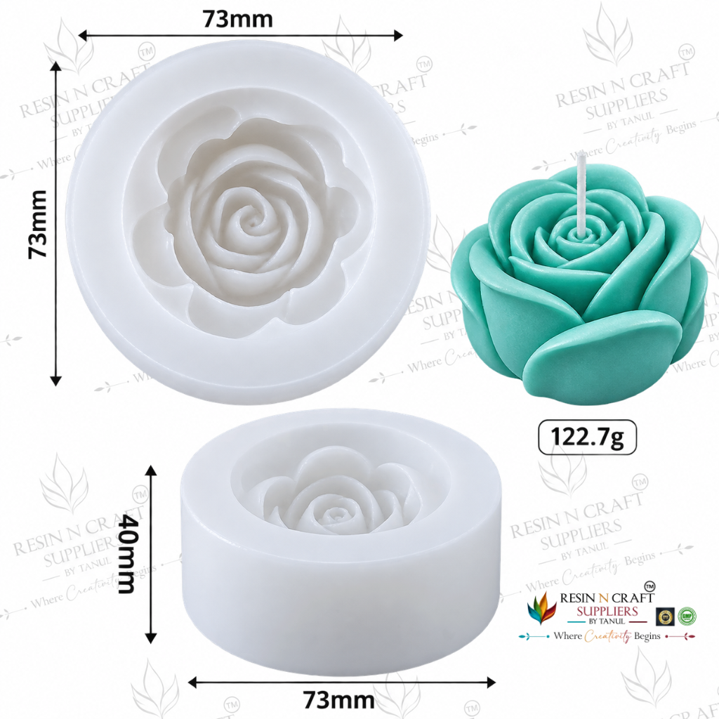 .3D Rose Flower Candle Silicone Mould – 73mm | 122.7g (RHM0024M)