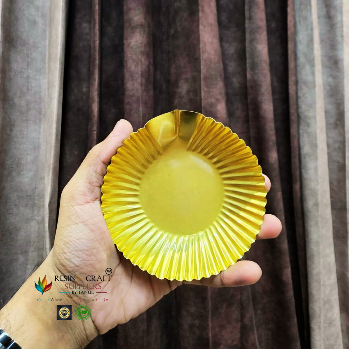Golden Metal Urli Bowl for Candle Making | Decorative Urli for Candle Art (3 - 4.5 INCH)